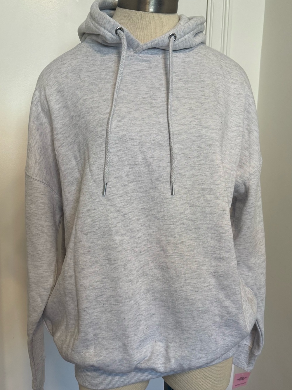 NWT! PrettyLittleThings Ice Grey Studio Archive Puff Print Oversized Hoodie XS